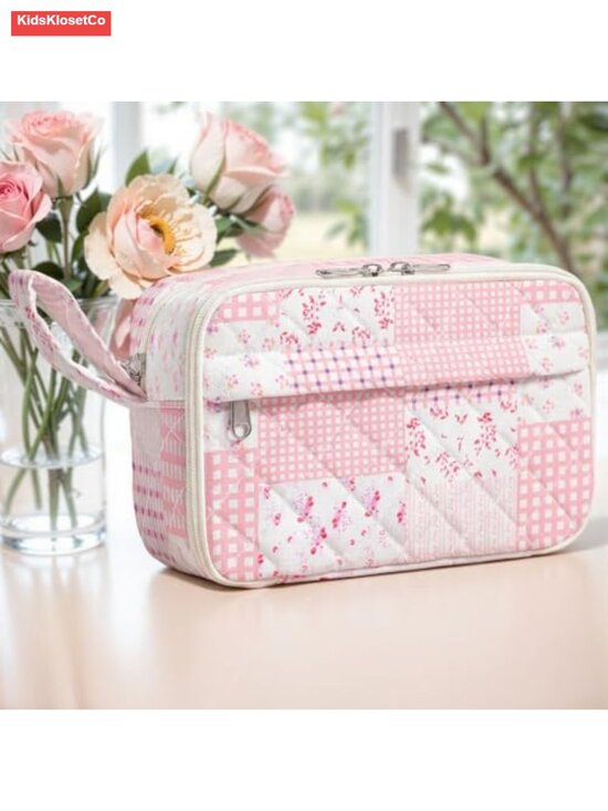 Other - Quilted Pencil Pouch with Compartments Large Cute Aesthetic Organizer
